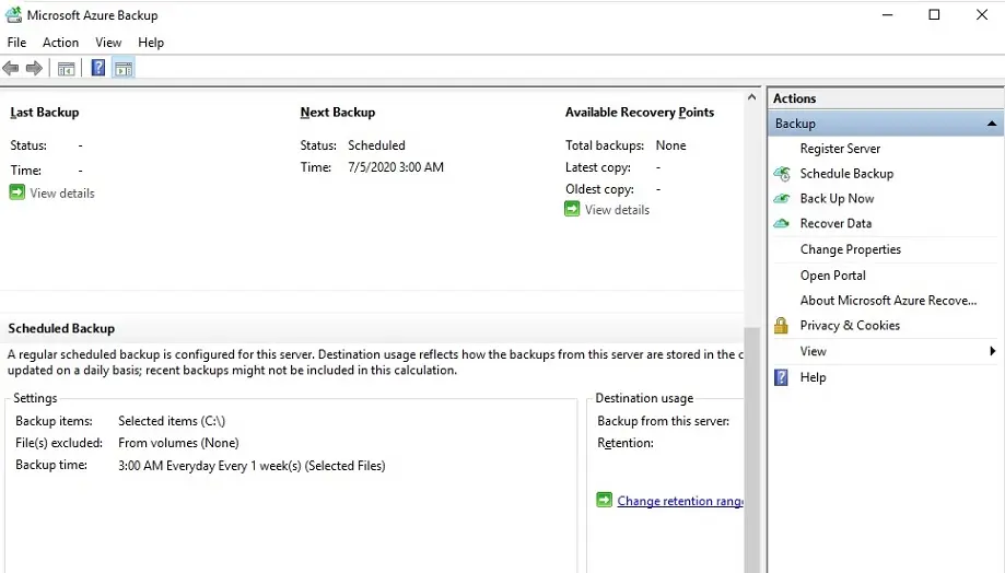 microsoft azure backup agent