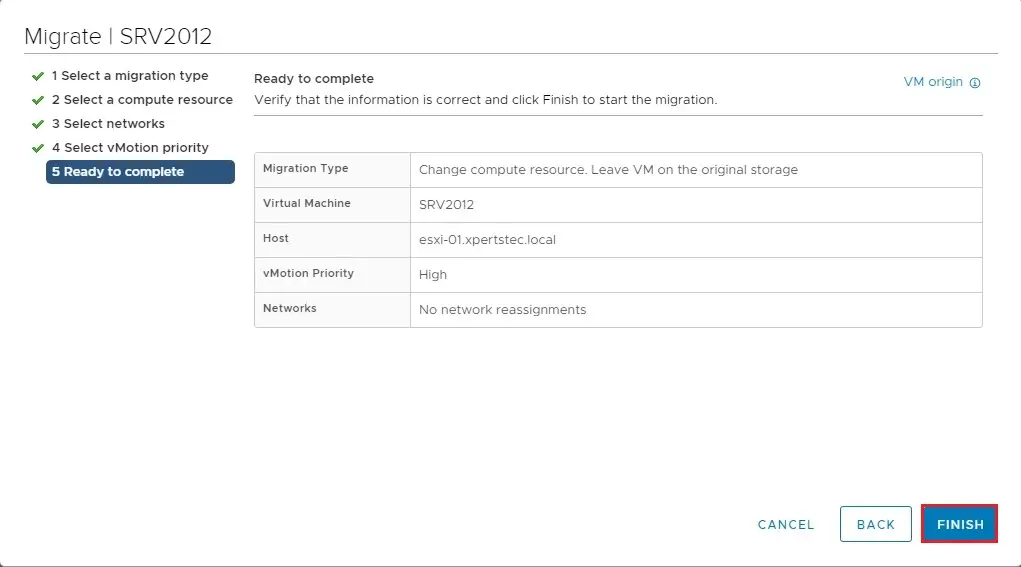 migrate ready to complete