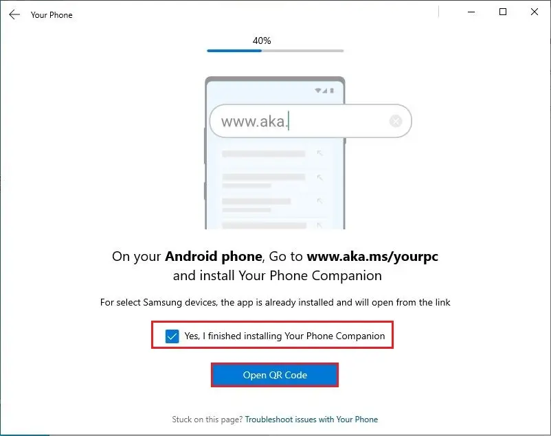 open qr code in windows 10’s your phone