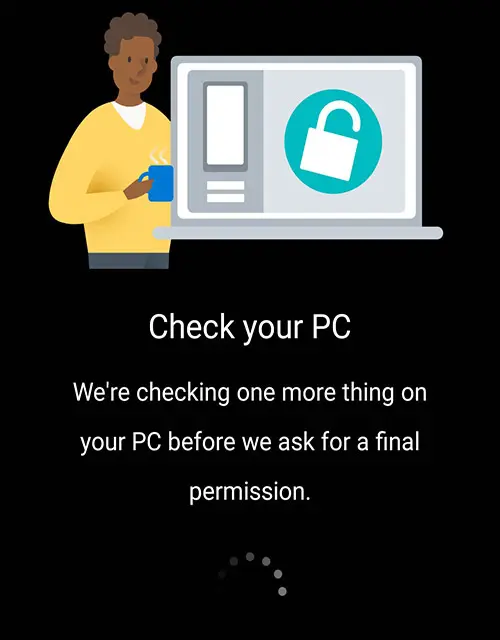 samsung android check your pc