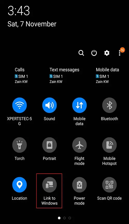 samsung note 10 quick settings