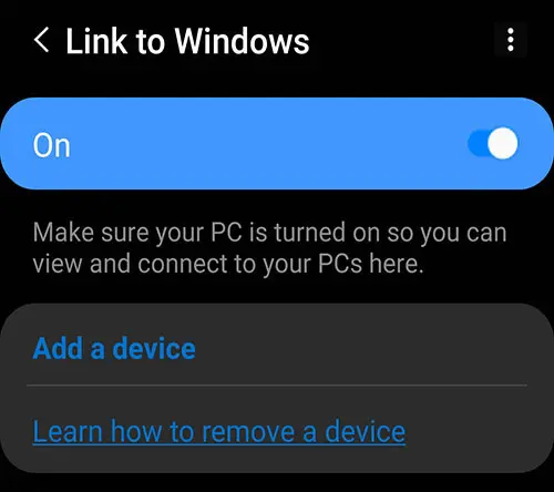 samsung note link to windows