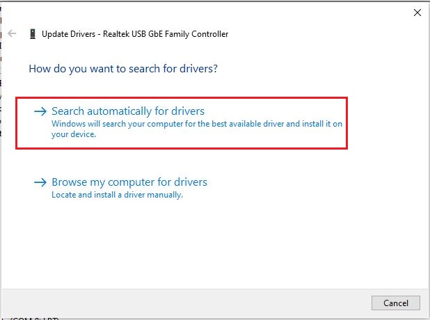 search automatically for drivers