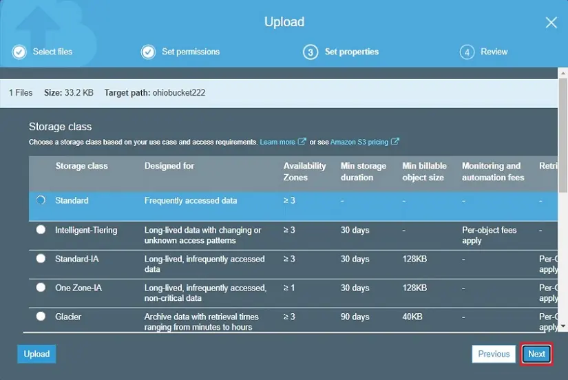 upload files s3 bucket storage