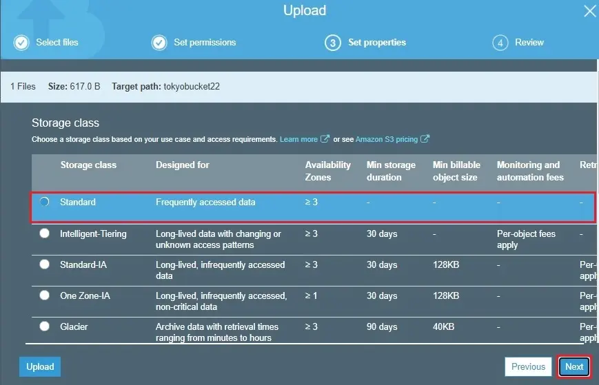 upload files s3 bucket storage