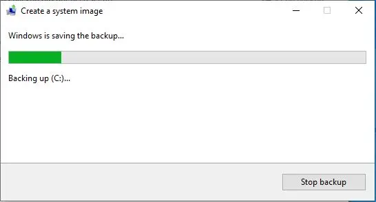 windows is saving the backup