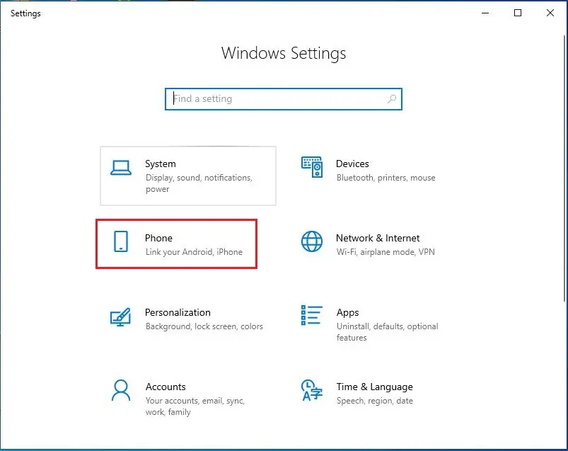 windows settings