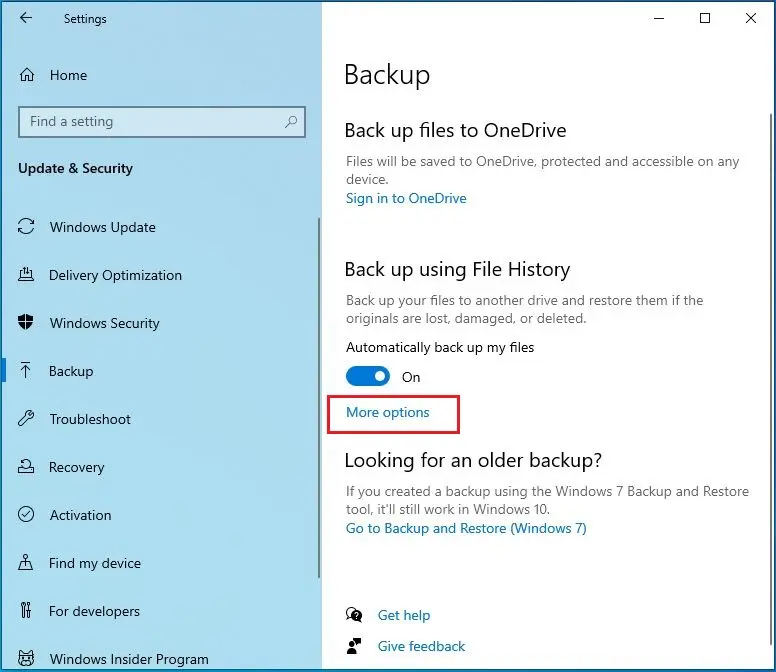 windows settings backup