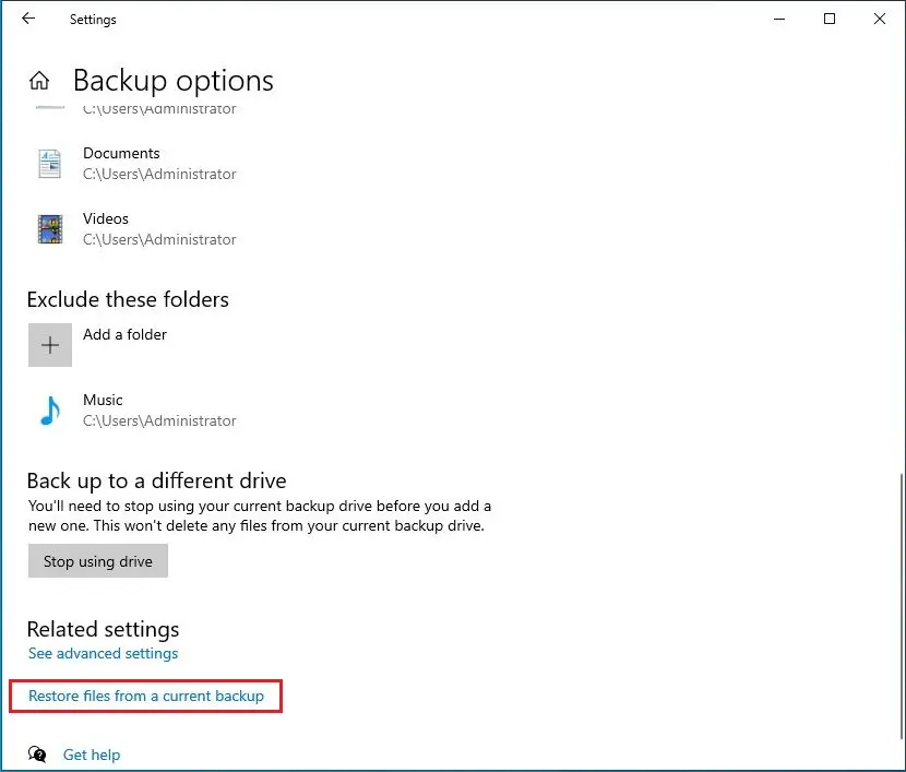 windows settings backup