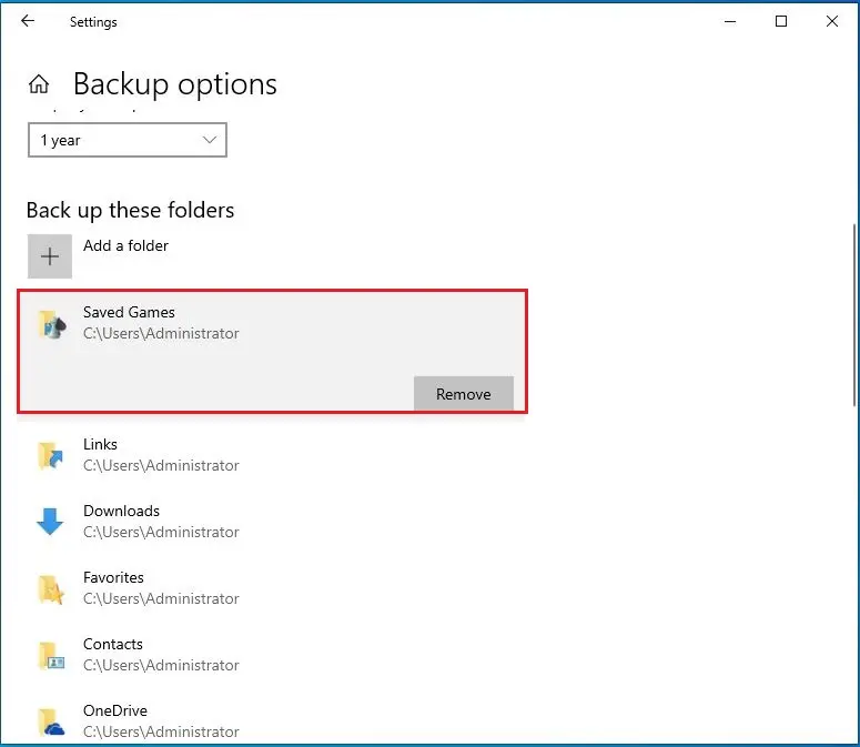 windows settings backup options