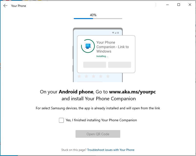open phone companion link to windows