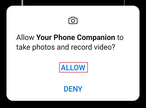 your phone companion permission