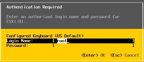 esxi 6.7 authentication required