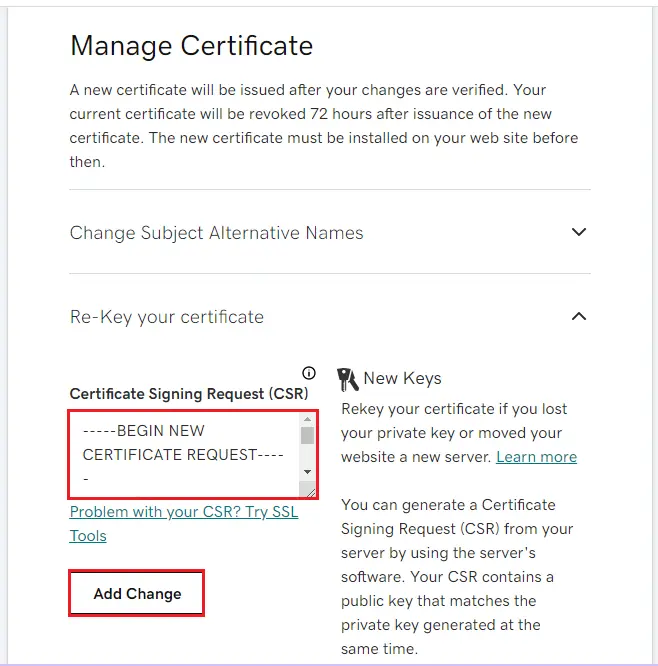 godaddy certificate signing request