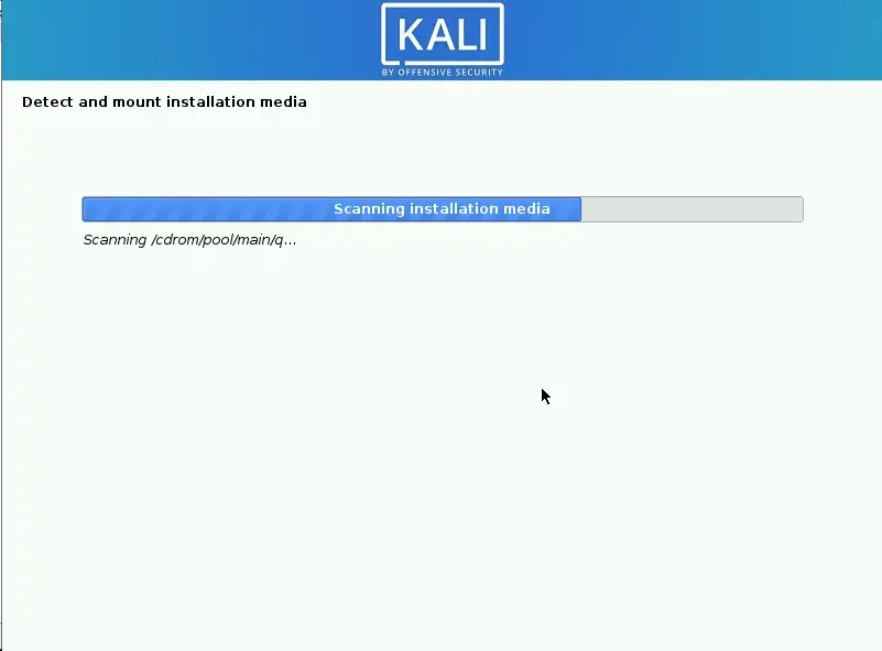 kali linux scanning installation media