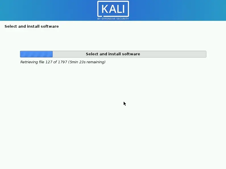 kali select and install software