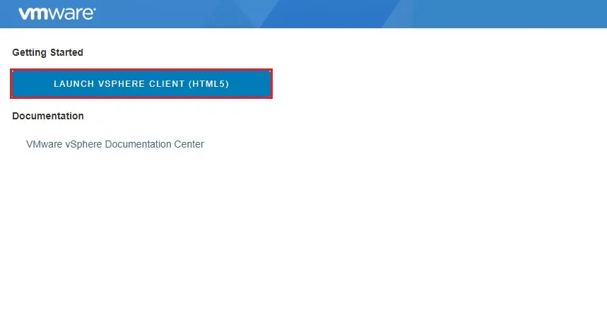 launch vsphere client (html5)