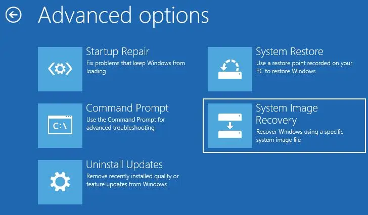 system image recovery