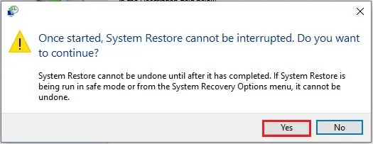 system restore cannot be undone