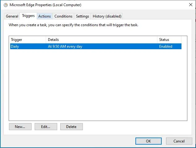 task scheduler properties triggers