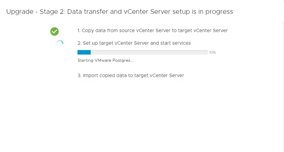 upgrade stage 2 data transfer