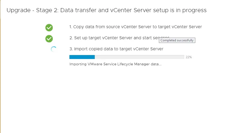 upgrade stage 2 data transfer