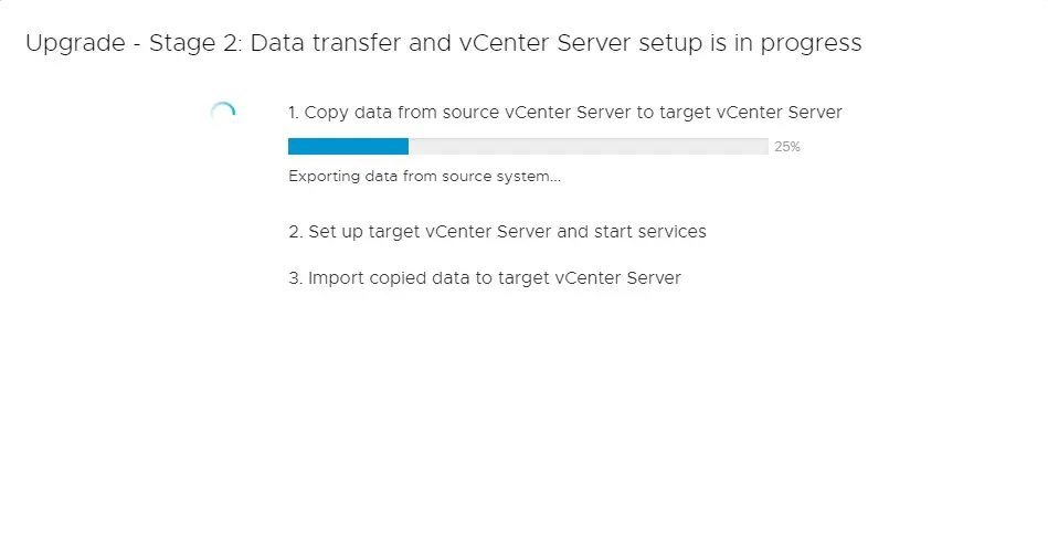 upgrade stage 2 data transfer