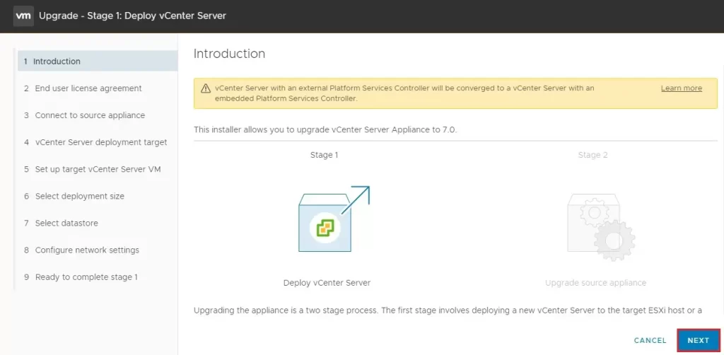 upgrade vcenter server introduction