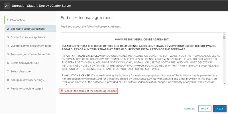 upgrade vcenter server user license