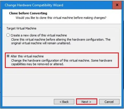 workstation clone before converting