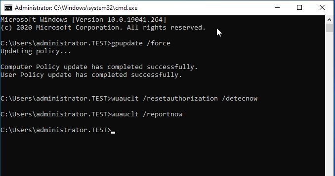 command prompt gpupdate