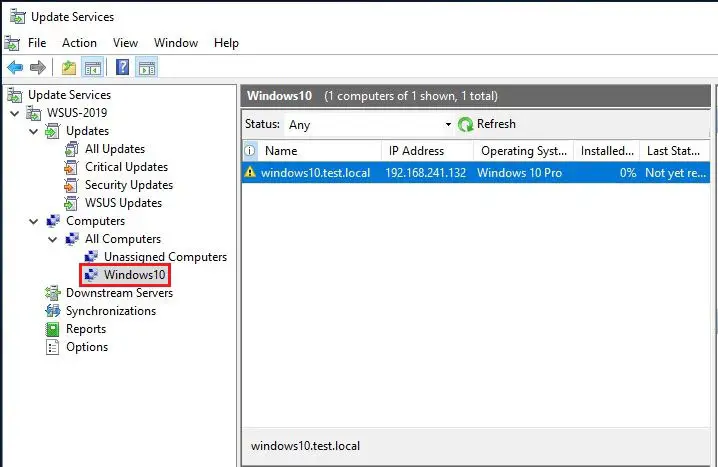 configure wsus update services