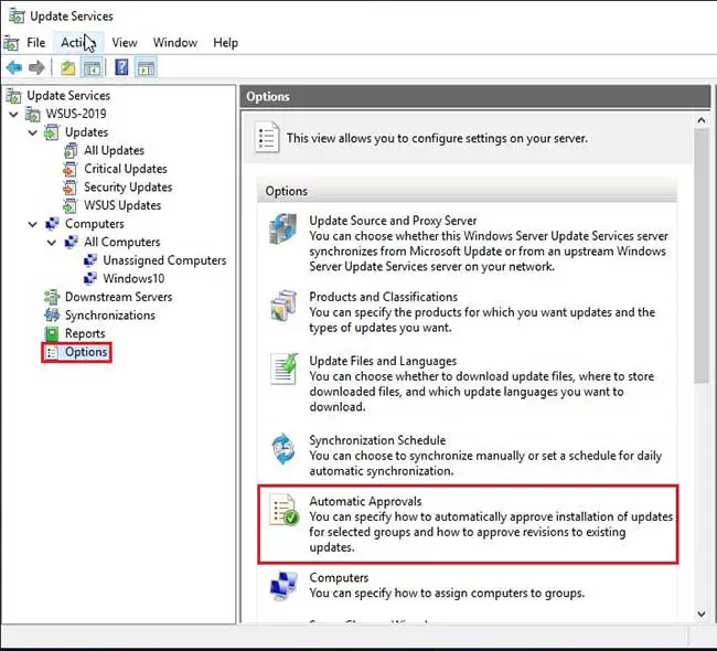 wsus automatic approvals