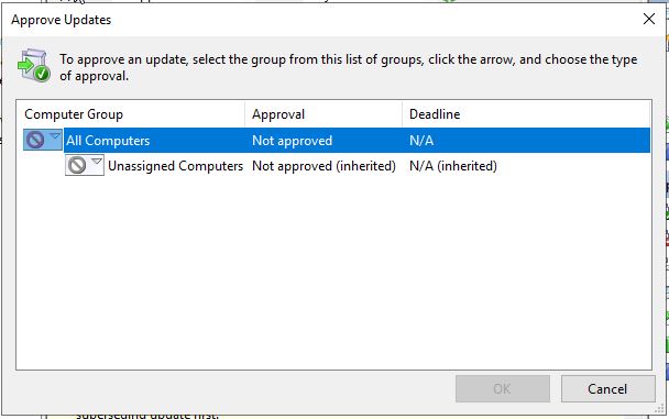 wsus approve updates