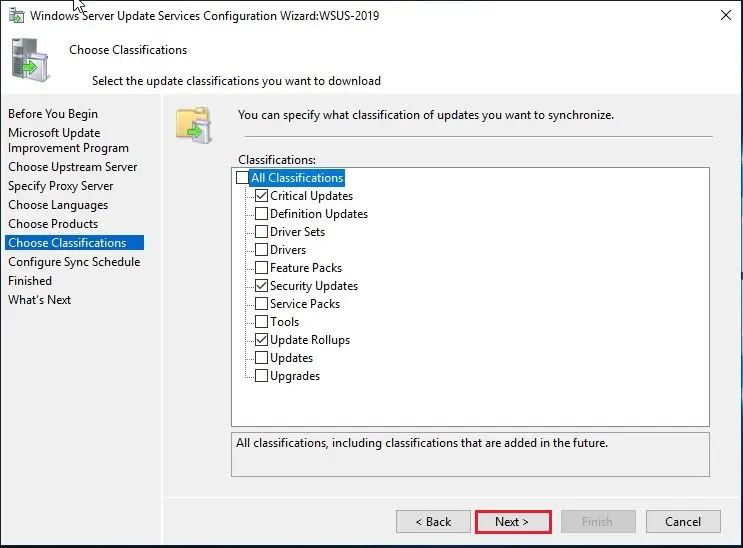 WSUS Update Classifications