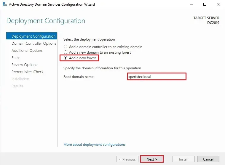 ad deployment configuration