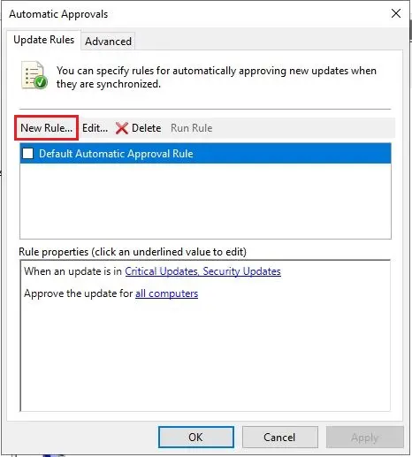 automatic approval update rules