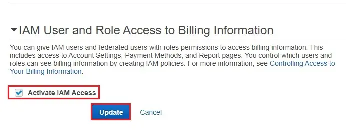 aws activate iam access