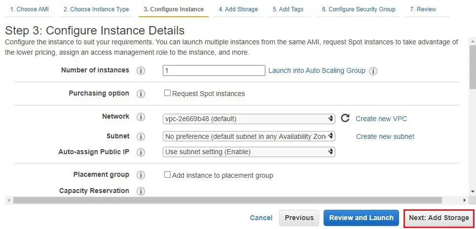 aws configure instance details