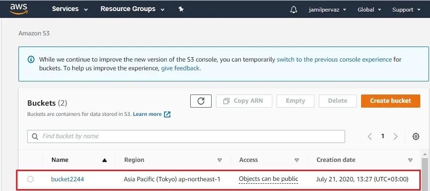 aws create s3 bucket