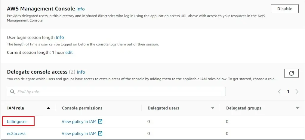 aws delegate console access