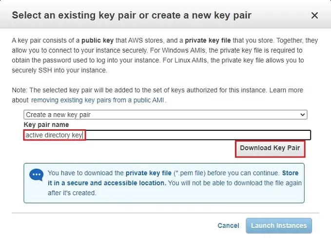 aws download key pair