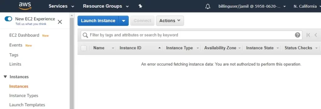 aws launch instance