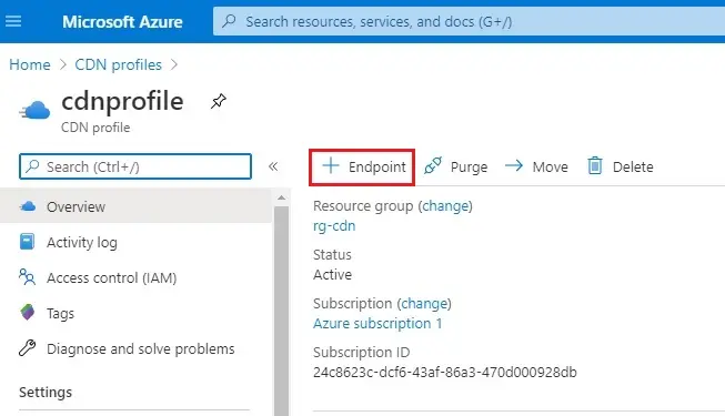 azure cdn profile endpoint