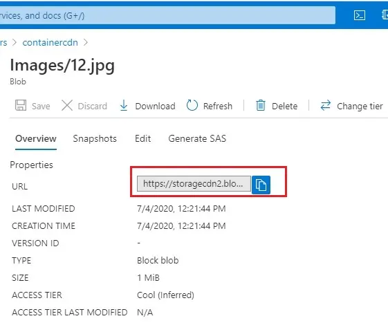 azure container cdn image url