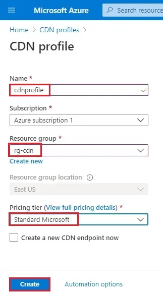 azure create cdn profile name