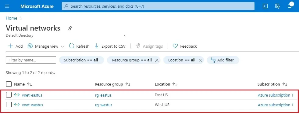 azure create network virtual