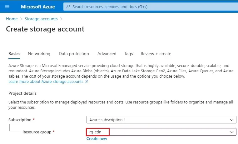 azure create storage account