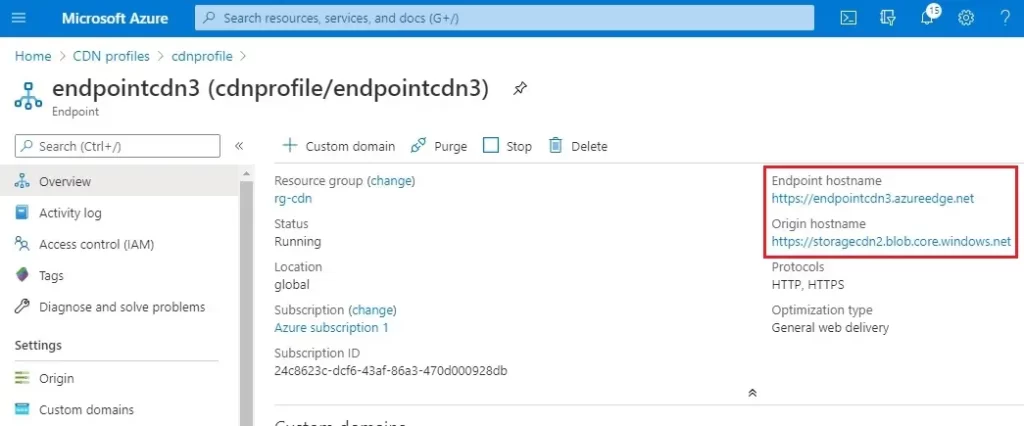 azure endpoint hostname