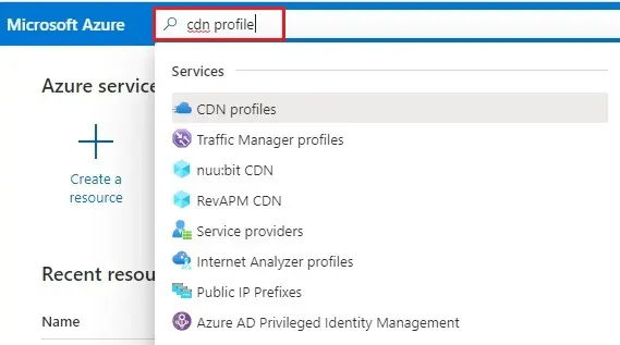 azure search cdn profile